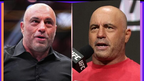 "Joe Rogan standing next to UFC fighters – highlighting Joe Rogan height"