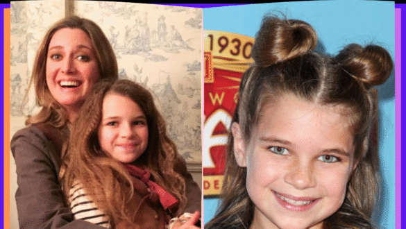 alt="Mother and manager Holly Revord guiding young actress"