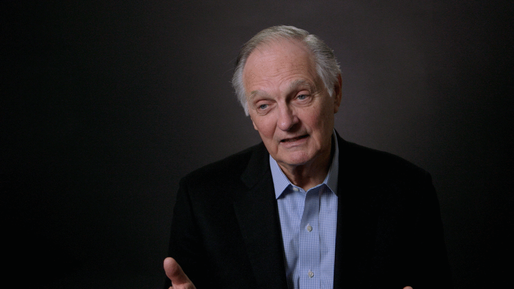 "Alan Alda acting in film, contributing to his net worth