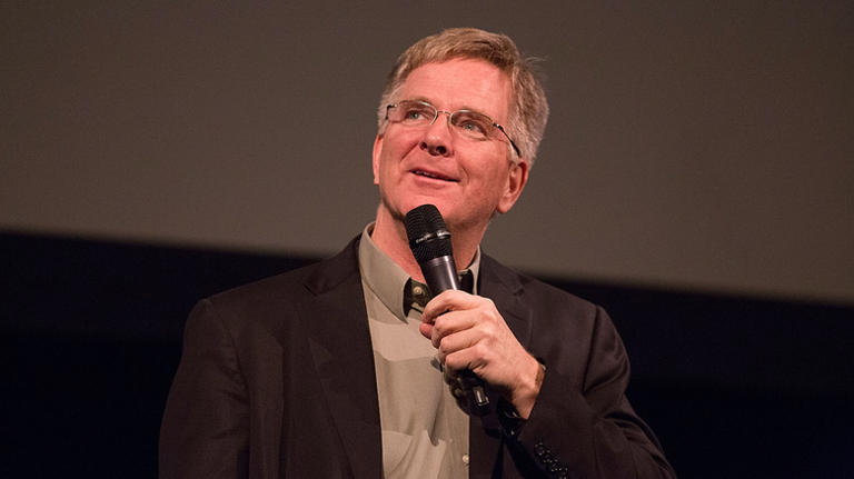 alt="Anne Steves with Rick Steves during their early marriage"